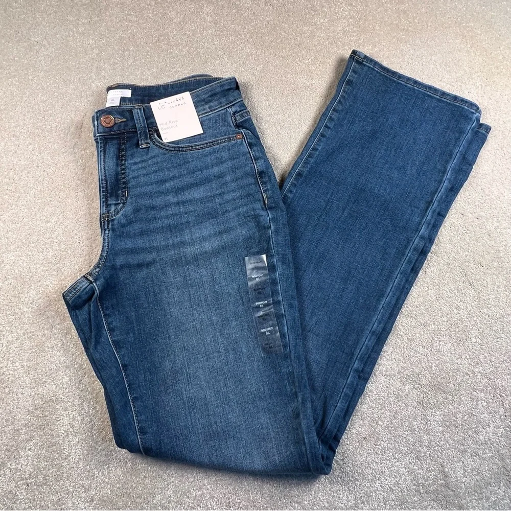 Mid Rise Boot Cut Long Length Denim Blue Jeans LC Lauren Conrad Women's 8 Long